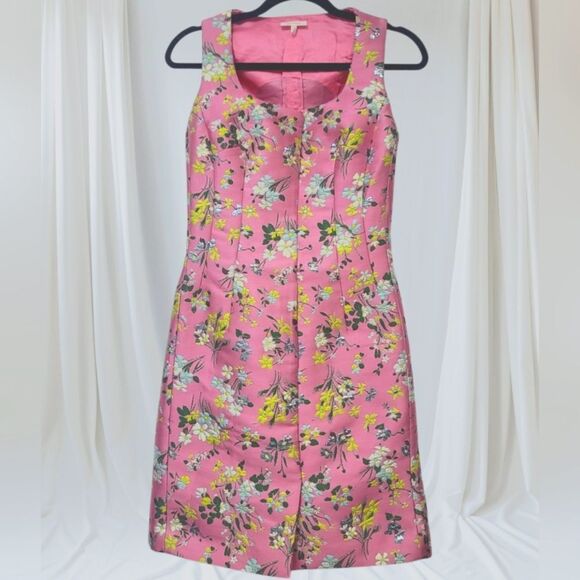 Delpozo Pink Floral Jacquars Mini Dress, Size 36 - Picture 1 of 16